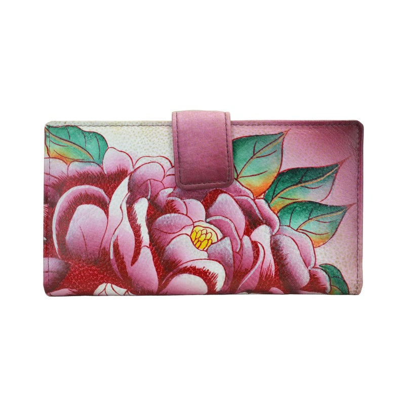 Anna by Anuschka Womenâ€™s Hand-Painted Genuine Leather Two Fold Wallet - Precious Peony - Image 1
